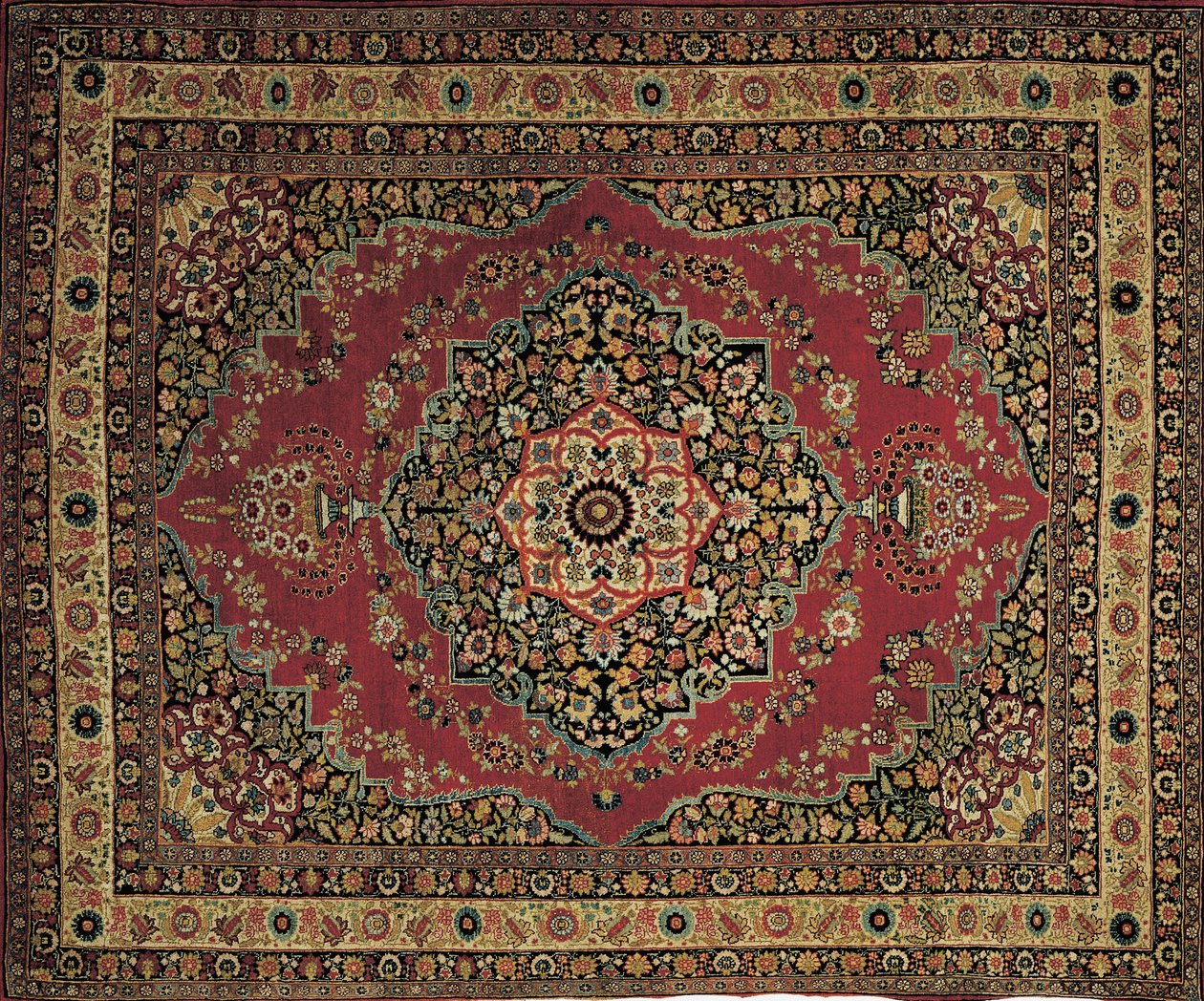 Close-up of a Tabriz Haji Jalili carpet, Iran by Persian School