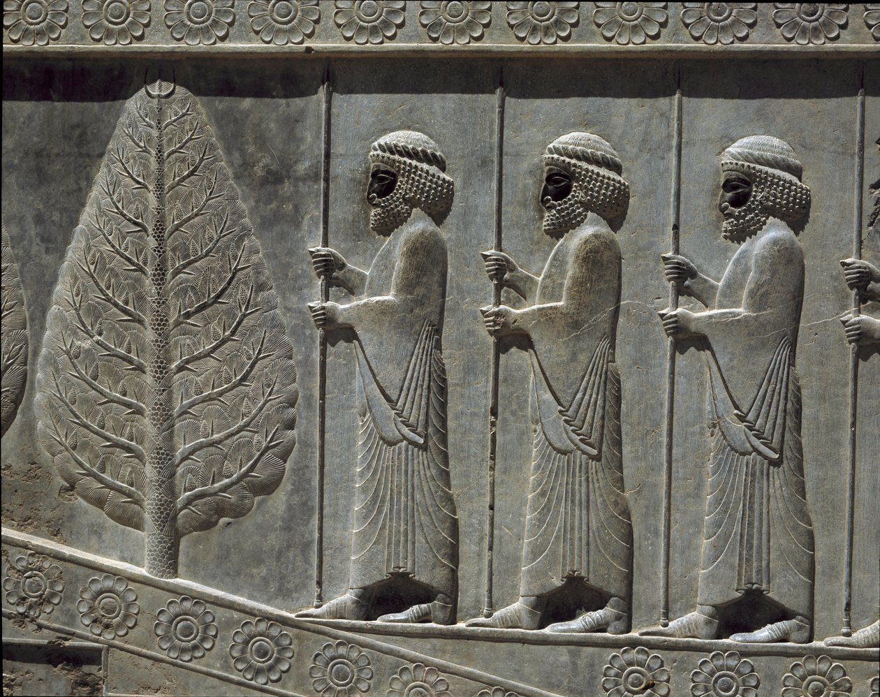 Guards of Susa. Reliefs of the Eastern Staircase of the Apadana by Persian School