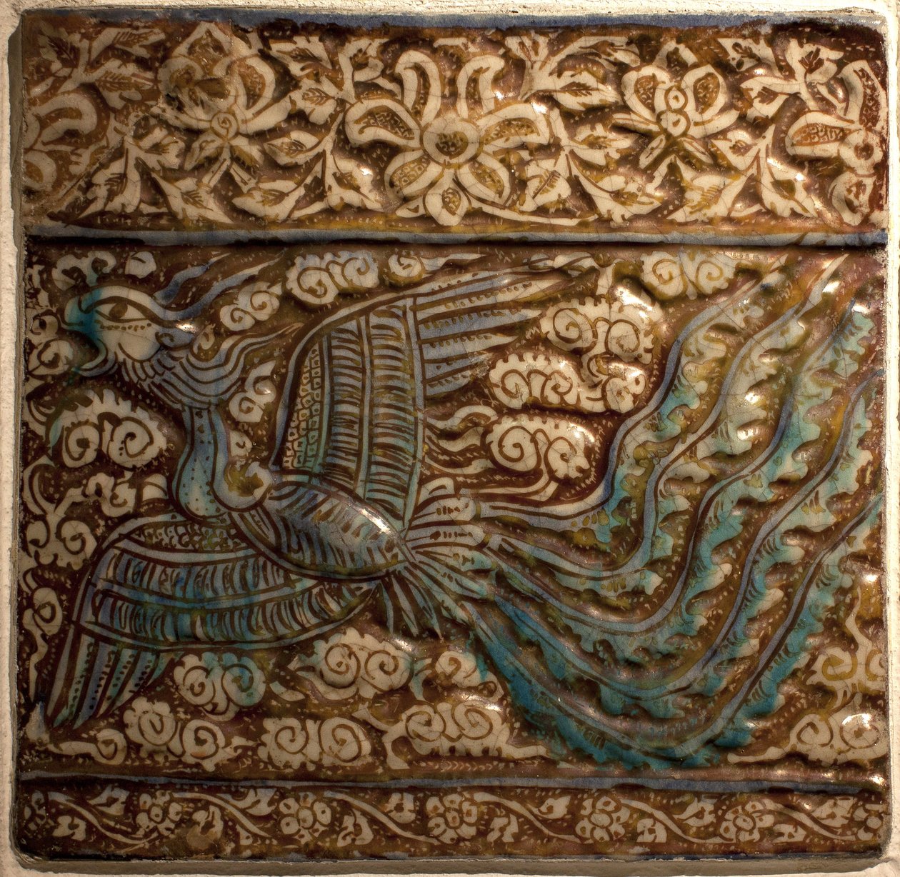 Simurgh - Azulejos - Faience of Kashan, Persia, Ilkhanid Period, Early 14th Century by Persian School