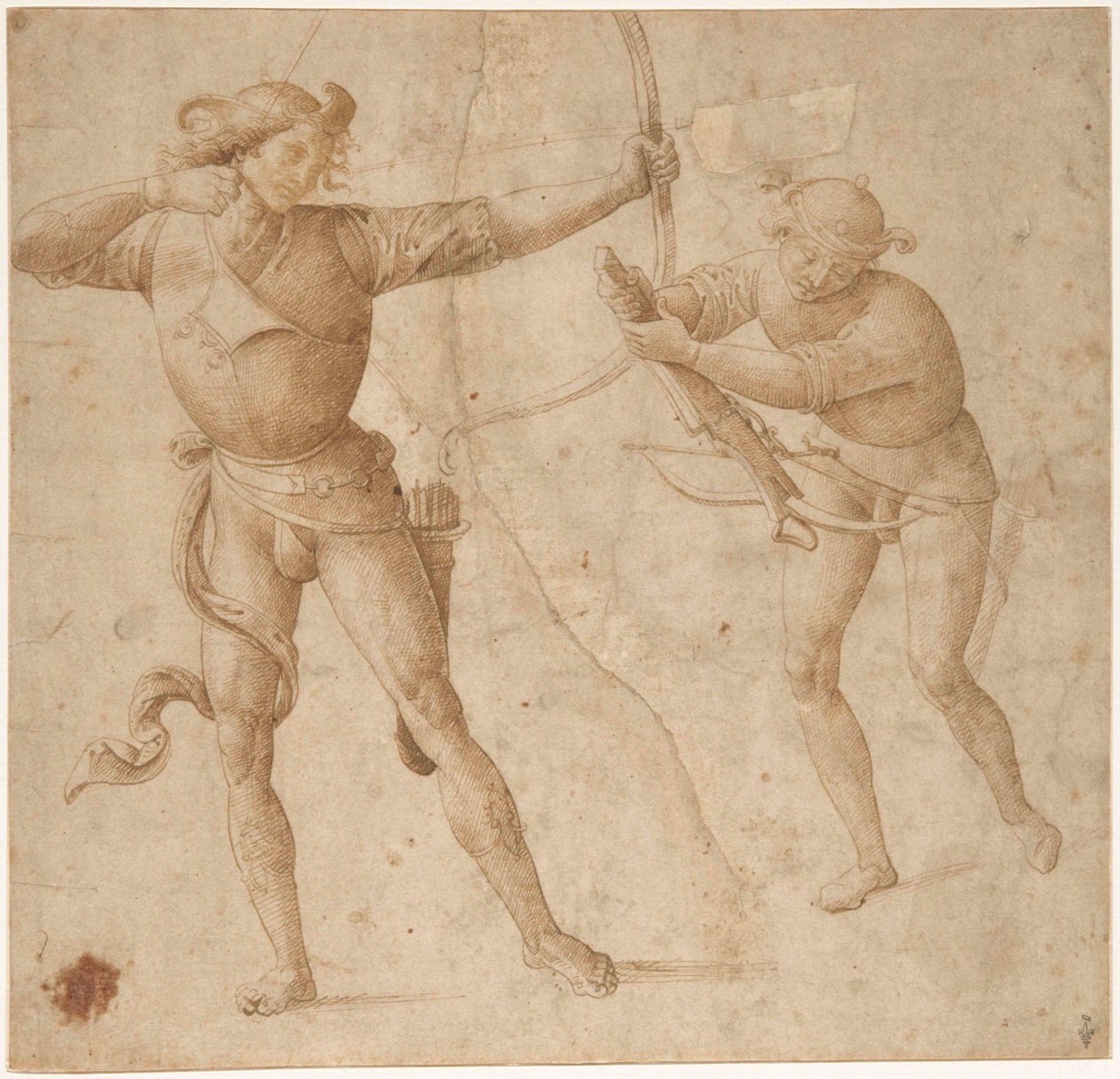 An Archer and an Arbalist by Perugino
