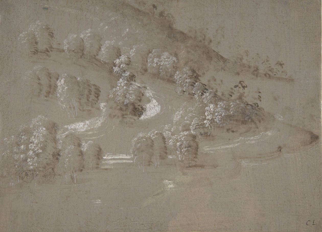Landscape recto, Landscape verso by Perugino