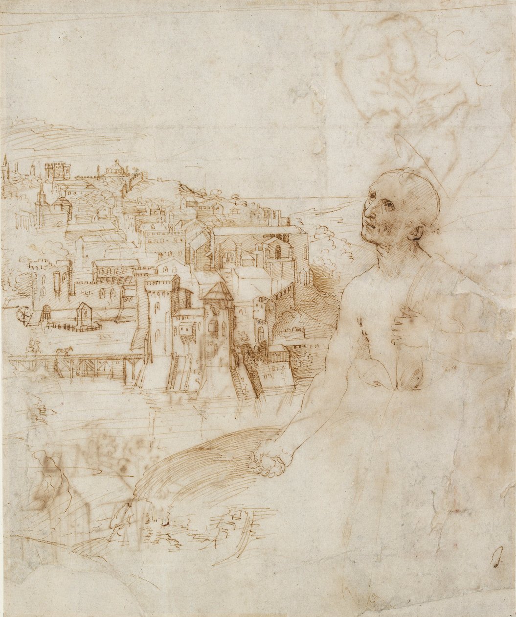 View of the City of Perugia, with the Penitent St Jerome in the Foreground by Perugino