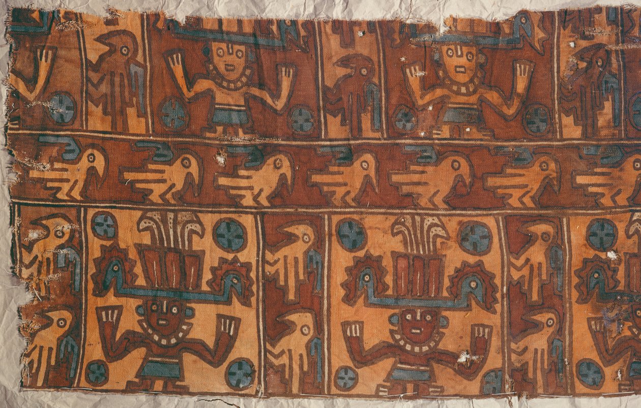 Cloth with gods and birds, Tiahuanaco Culture by Peruvian School