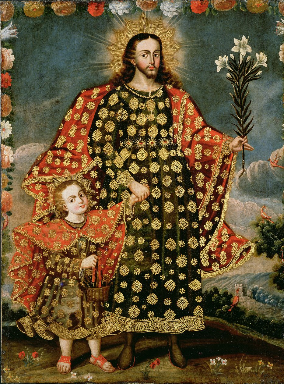 St. Joseph and the Christ Child by Peruvian School