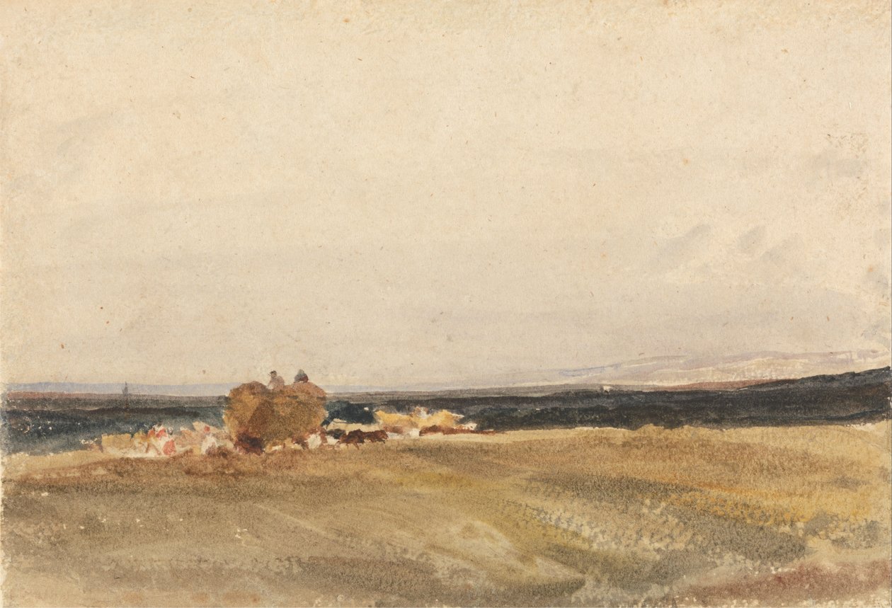 A Haywagon in an Open Landscape by Peter de Wint
