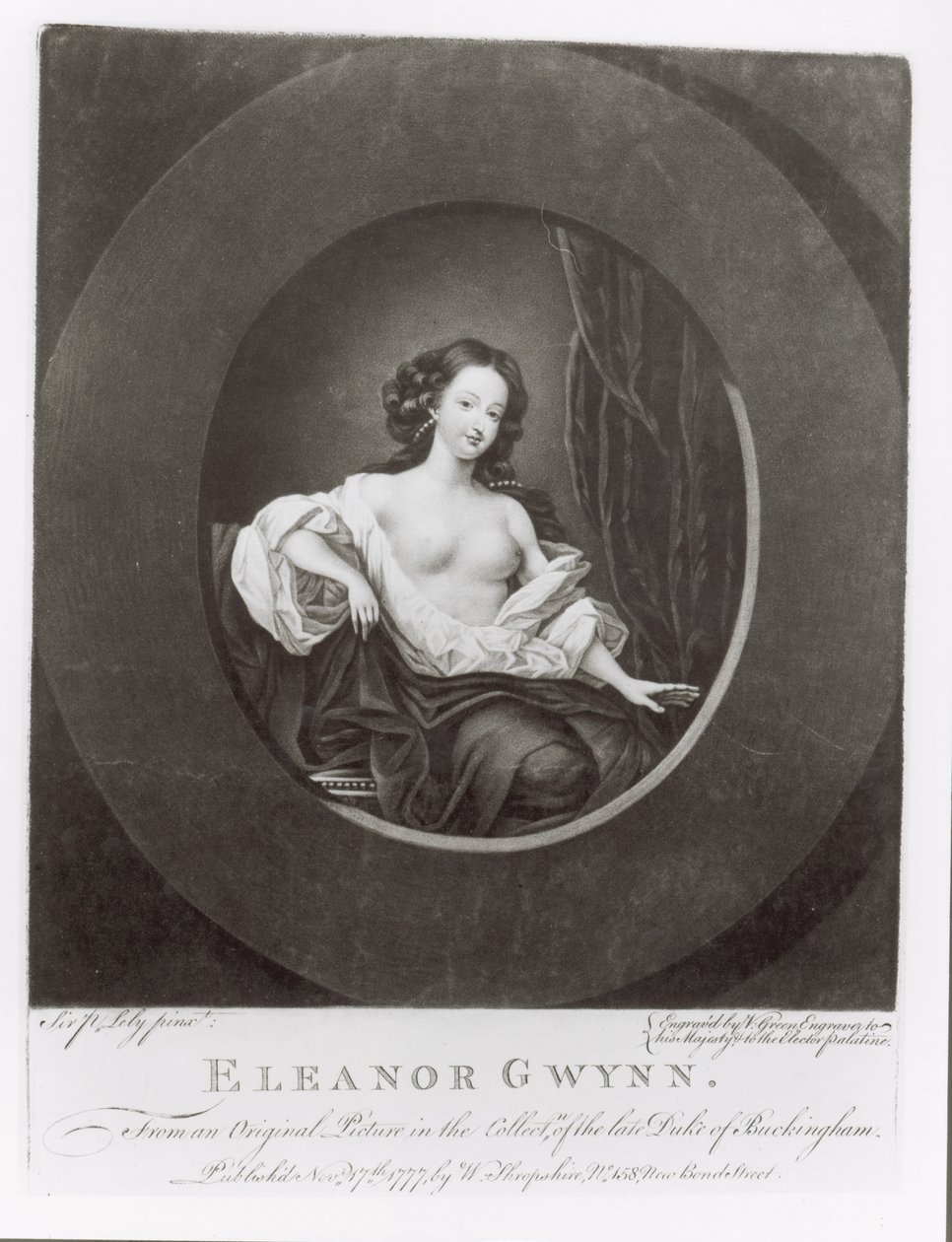 Eleanor (Nell) Gwynne, engraved by Valentine Green by Peter Lely