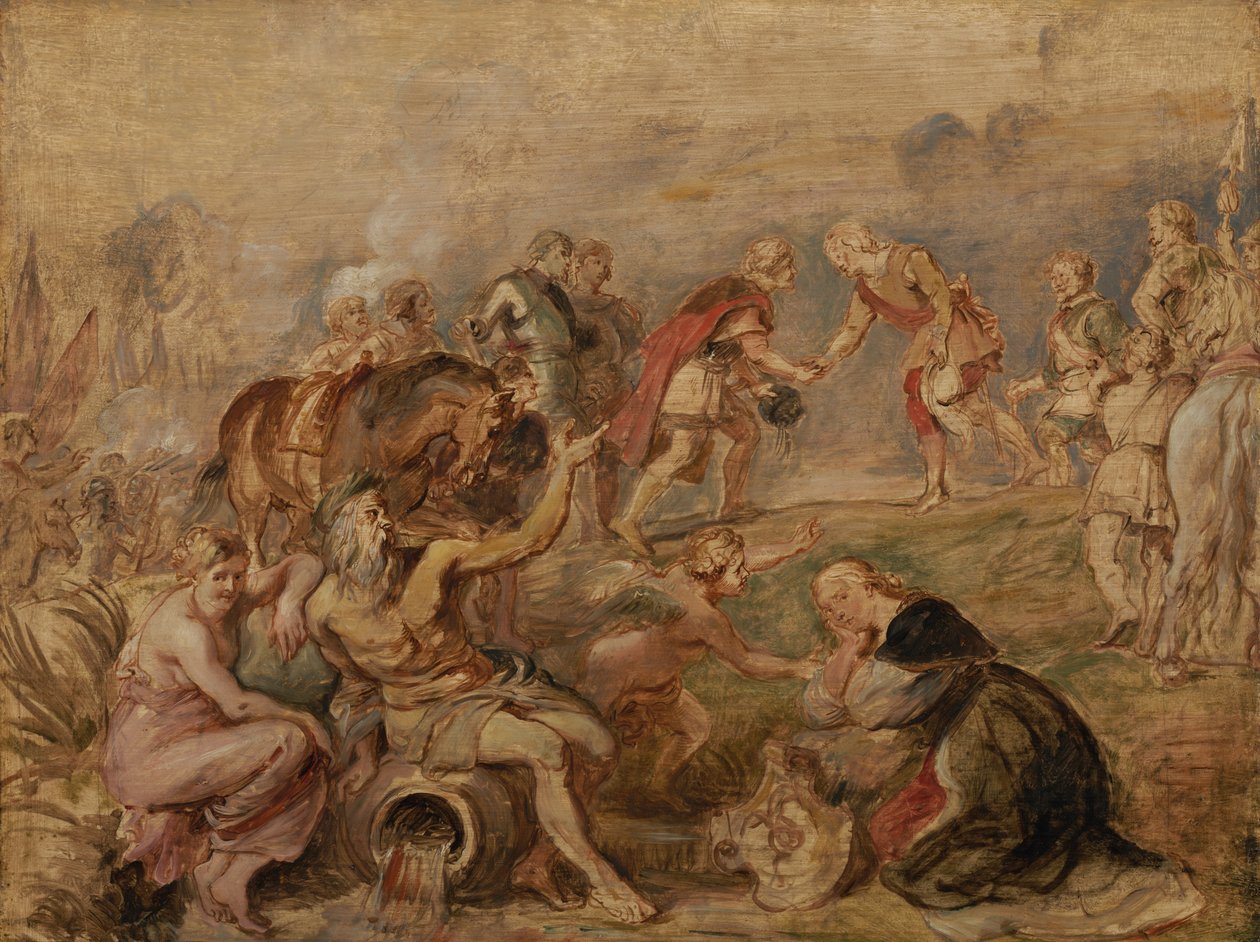 Meeting of King Ferdinand of Hungary and Cardinal-Infante Ferdinand of Spain at Nördlingen by Peter Paul Rubens