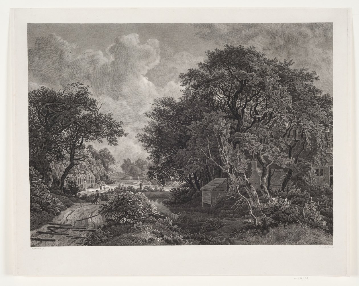 Road through a Village with Tall Trees by Peter Christian Schøler