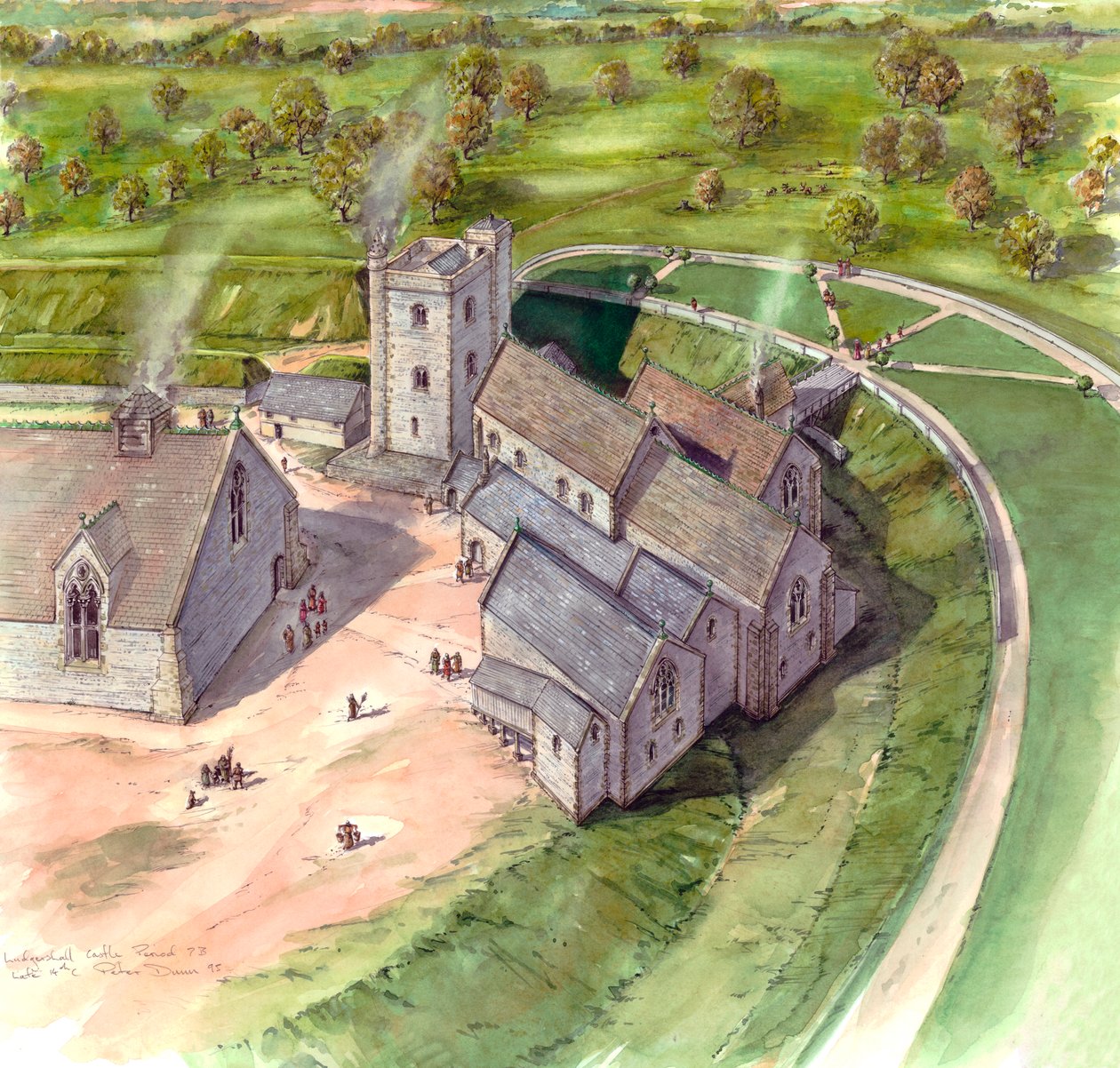 Ludgershall Castle, late 14th century, c1990-2010 by Peter Dunn