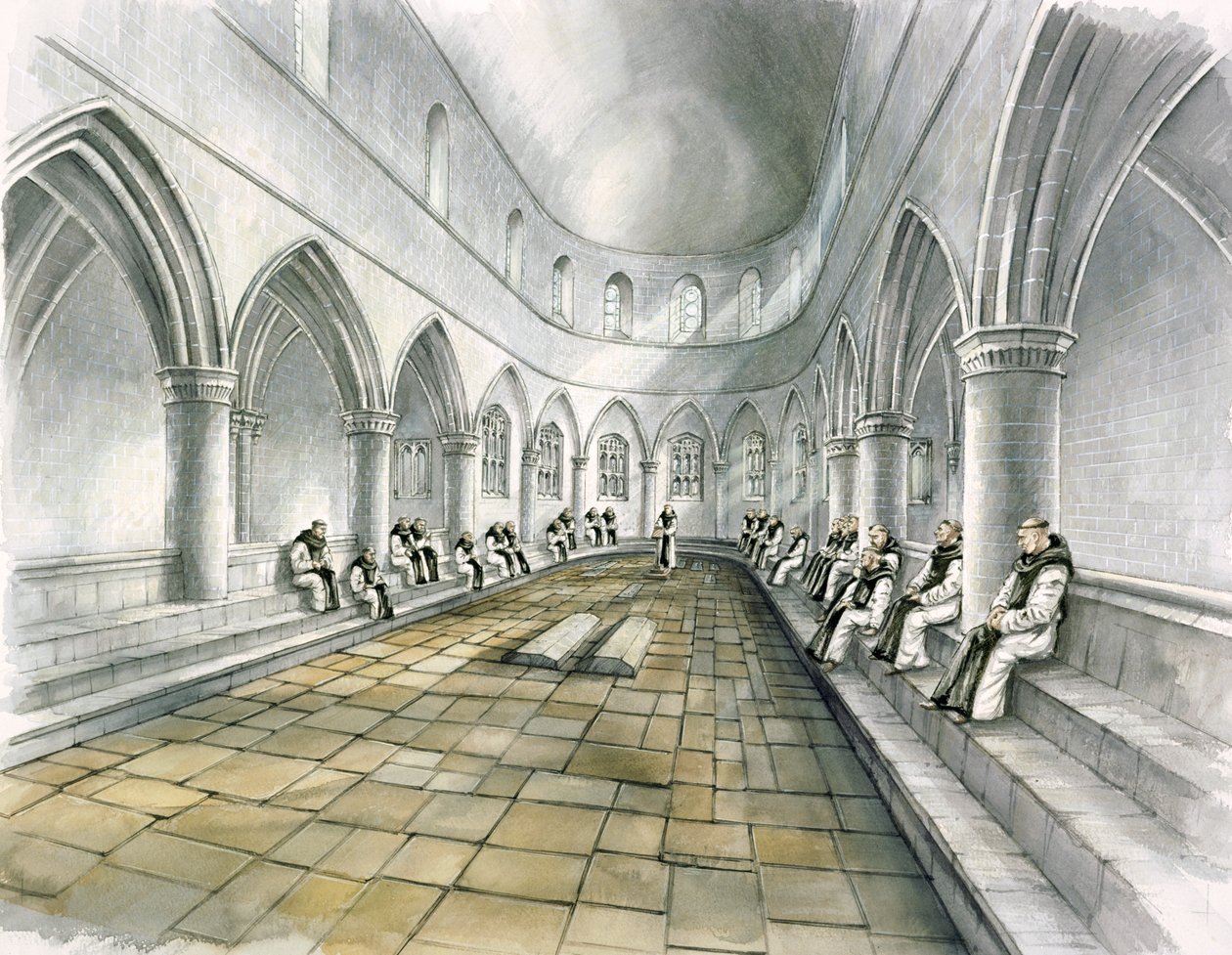 Rievaulx Abbey, 14th Century, c1990-2010 by Peter Dunn