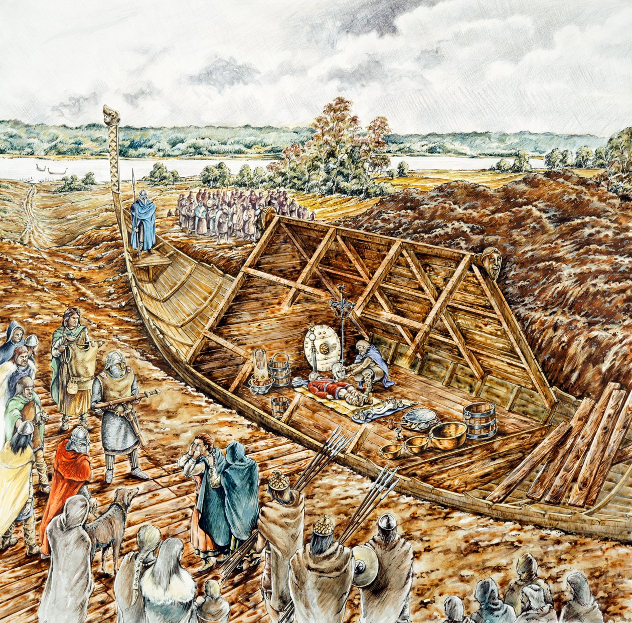 Sutton Hoo ship burial, 7th century by Peter Dunn