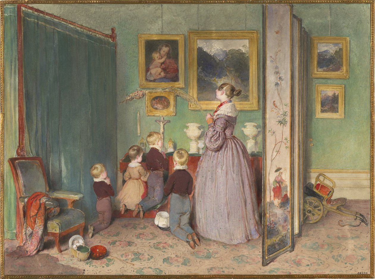 The Evening Prayer Archduchess Sophie with Children by Peter Fendi