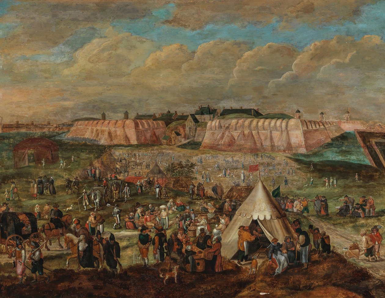 The Siege of the Spanjaardenkasteel in Antwerp by Peter Goetkind the Younger