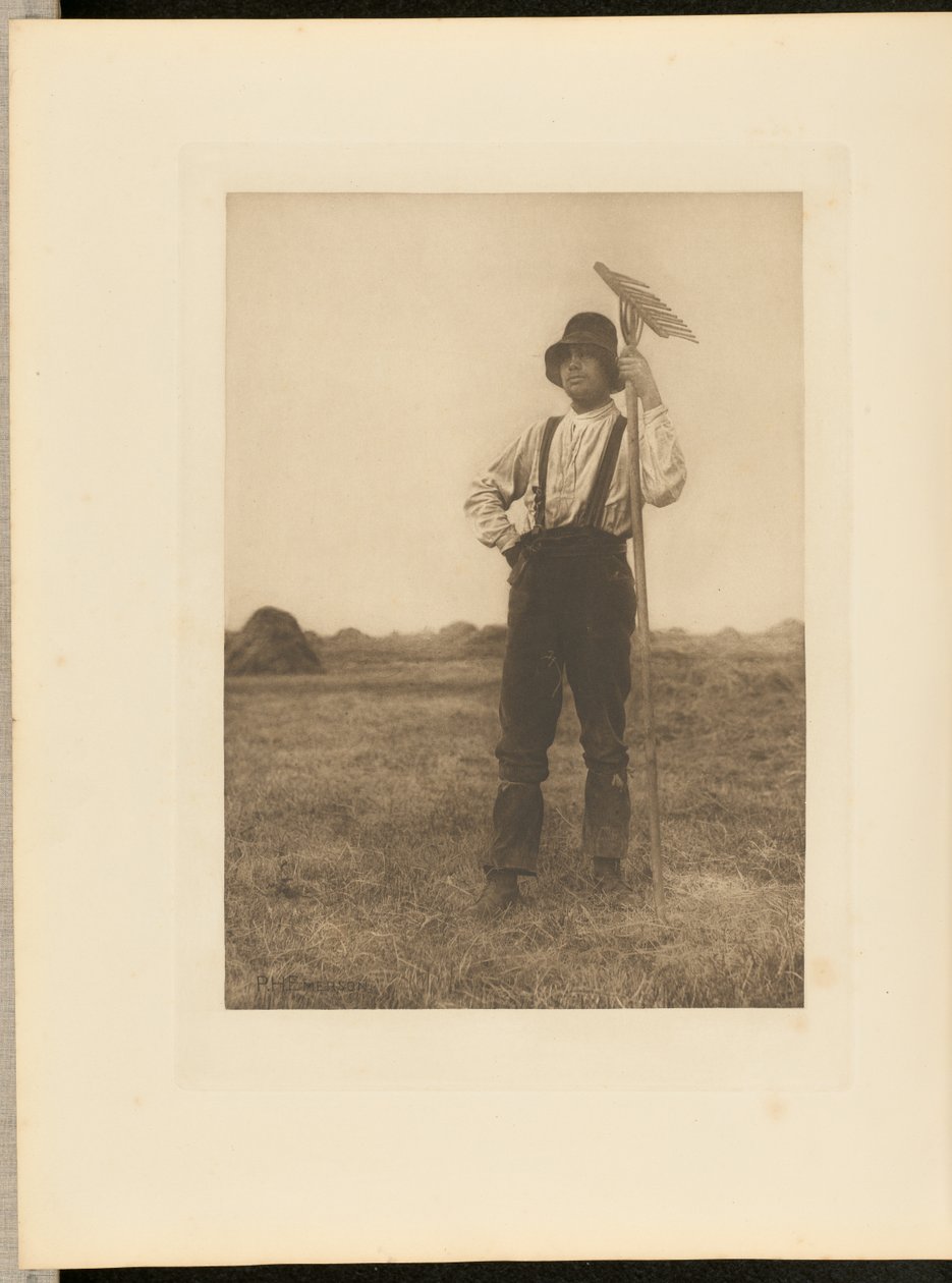Haymaker with Rake. Norfolk. by Peter Henry Emerson