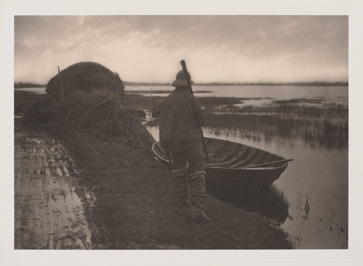 Marshman Going to Cut Schoof-Stuff, from Life and Landscape on the Norfolk Broads by Peter Henry Emerson