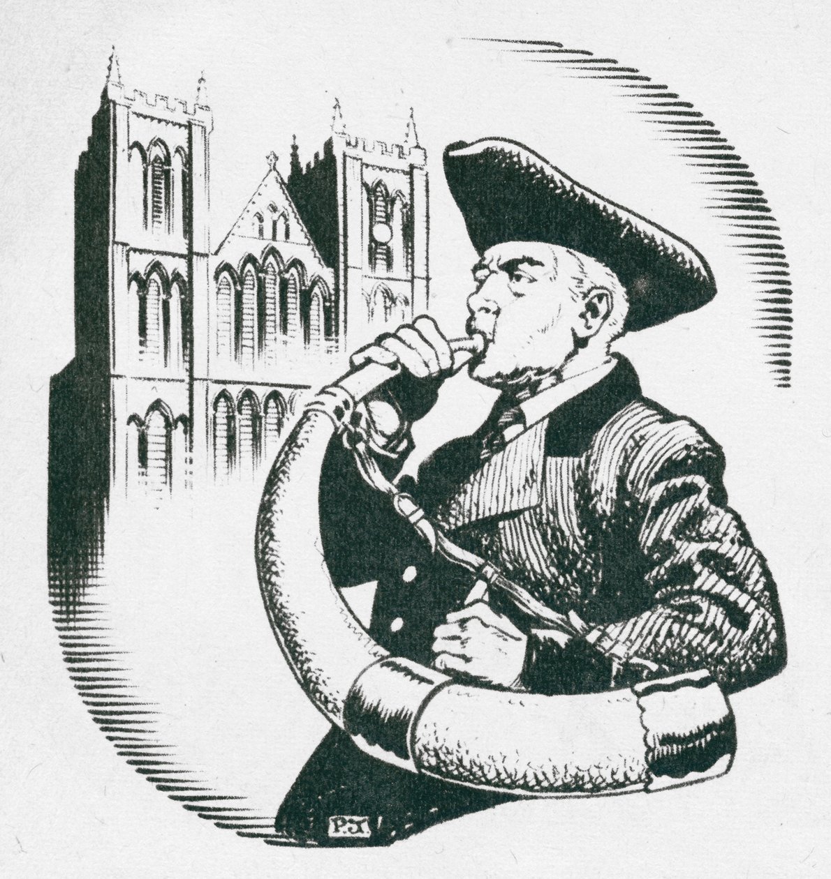 Blowing the Wakeman Horn at Ripon by Peter Jackson