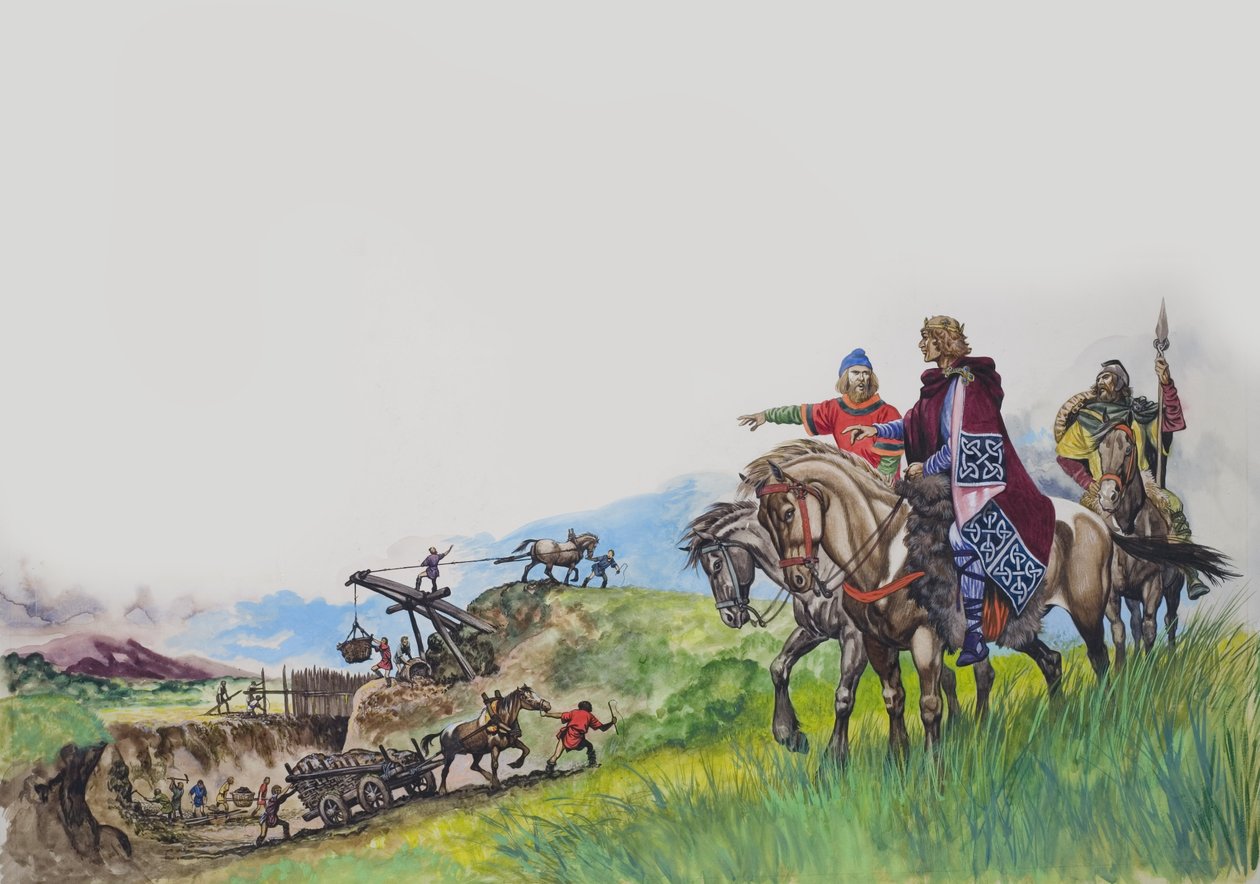 King Offa watching his dyke being built by Peter Jackson