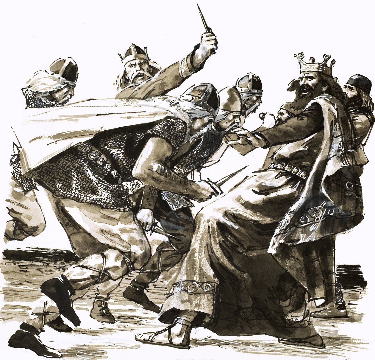 The Death of King Vortigern, Illustration from 
