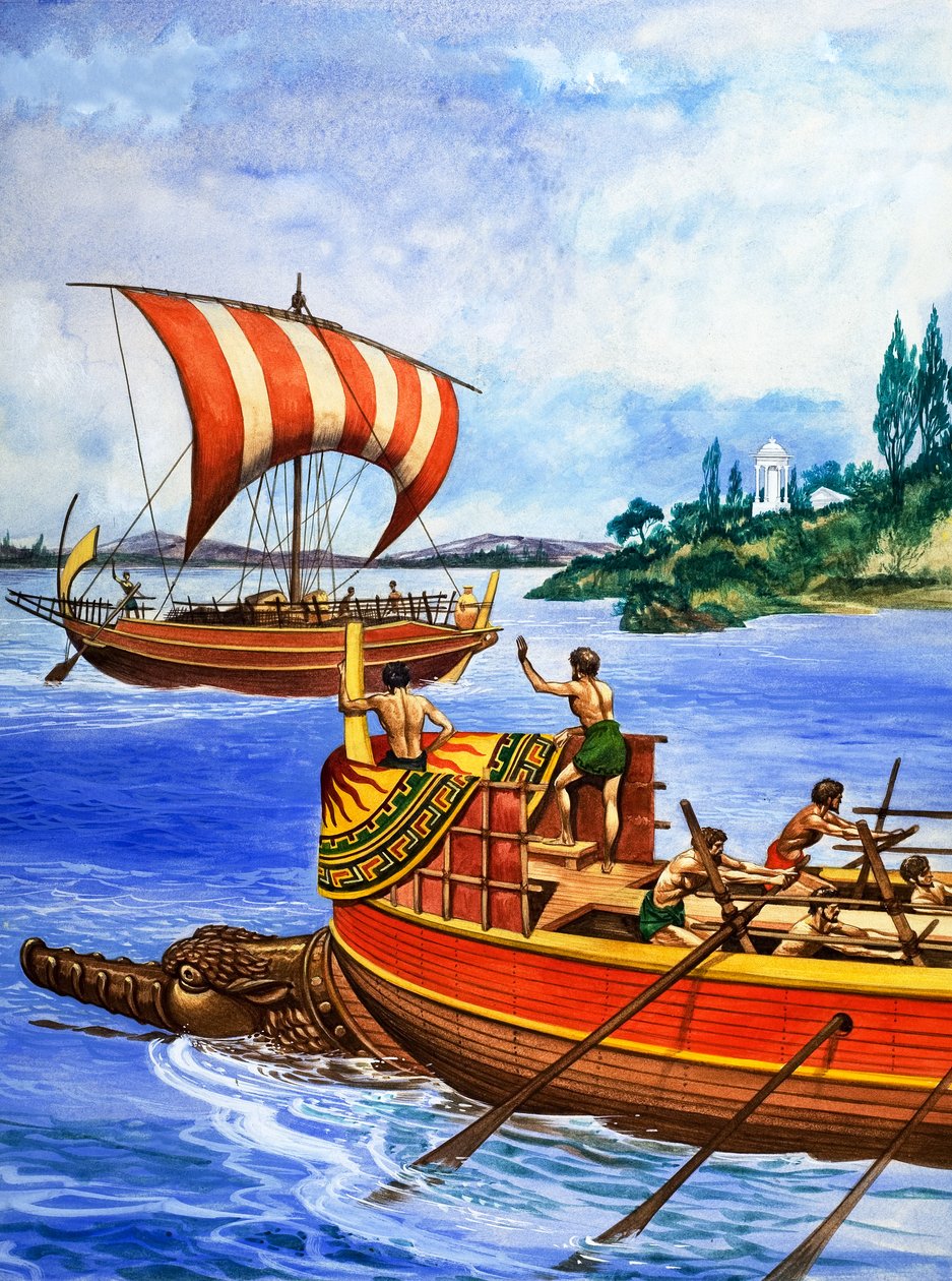 The Ships of Ancient Greece, illustration from 