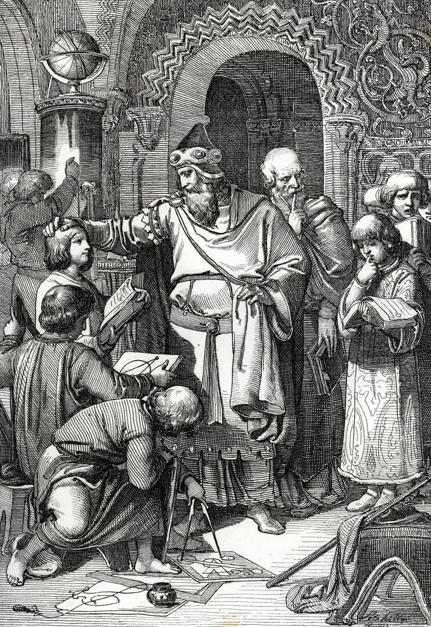 Emperor Charlemagne Founder of the School Meeting of Children, Drawing from 