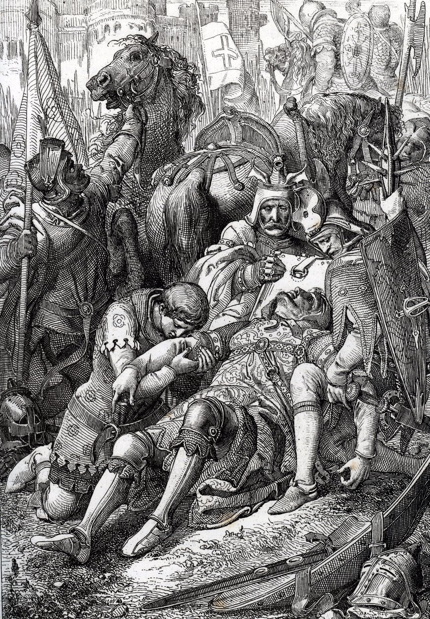 King William the Conqueror Wounded by His Son Robert II of Normandy at the Fortress of Gerberoy by Peter Johann Nepomuck Geiger