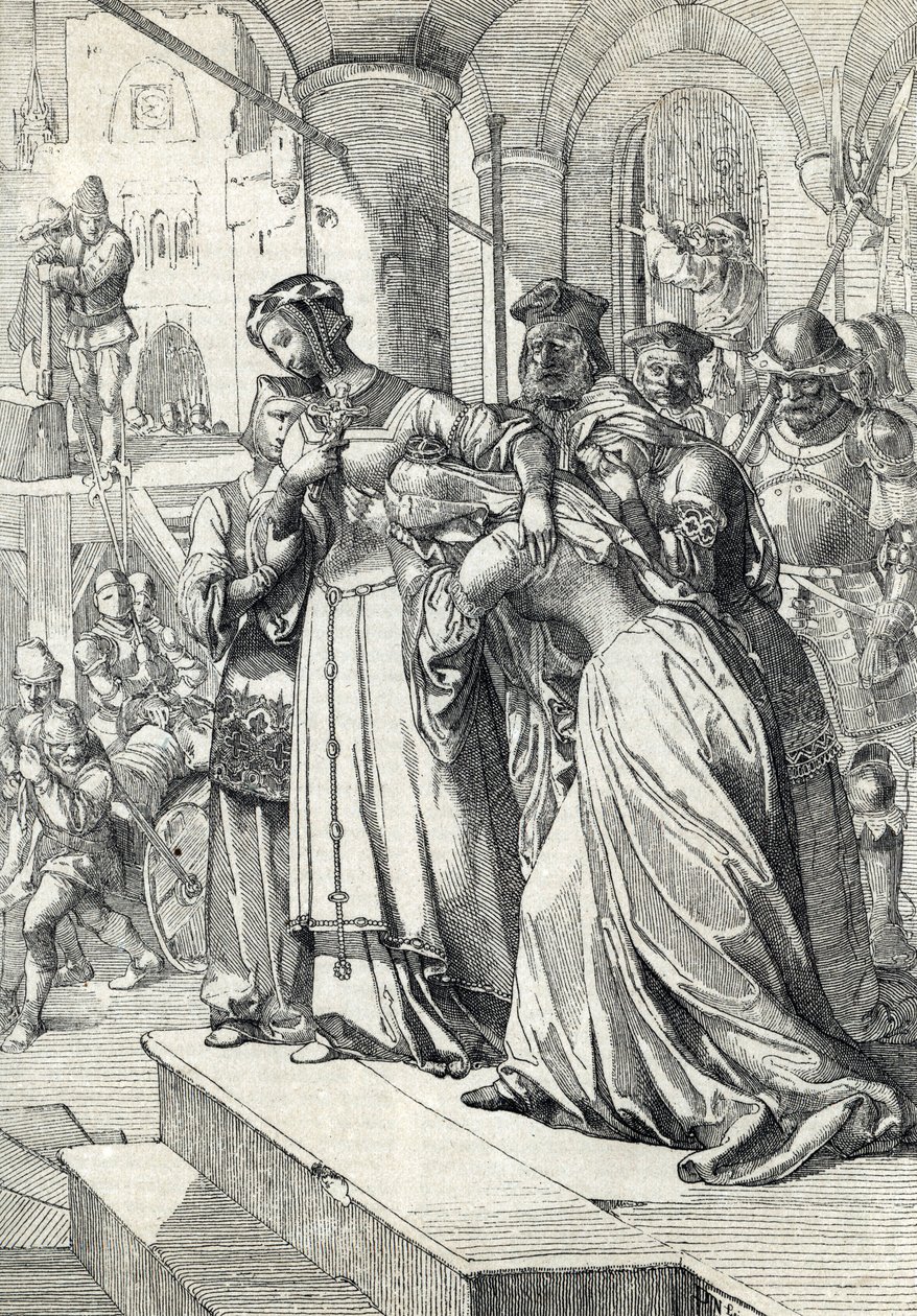 The execution of Lady Jane Grey (1537-1554) Jane Grey was executed in 1554 at the Tower of London Feather drawing from Anton Ziegler