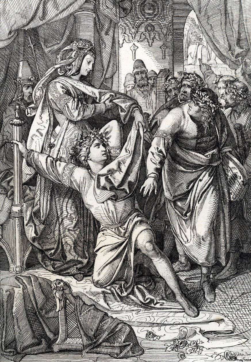The Poetic Contest of the Castle of Wartburg in Germany in 1207: The Minnesingers Compete in Poetic Games by Peter Johann Nepomuck Geiger