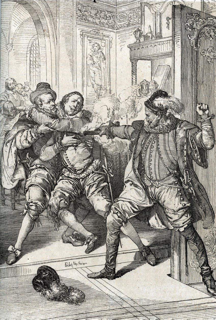 The Assassination of William of Orange on 10 July 1584 by Balthazar Gerard by Peter Johann Nepomuck Geiger