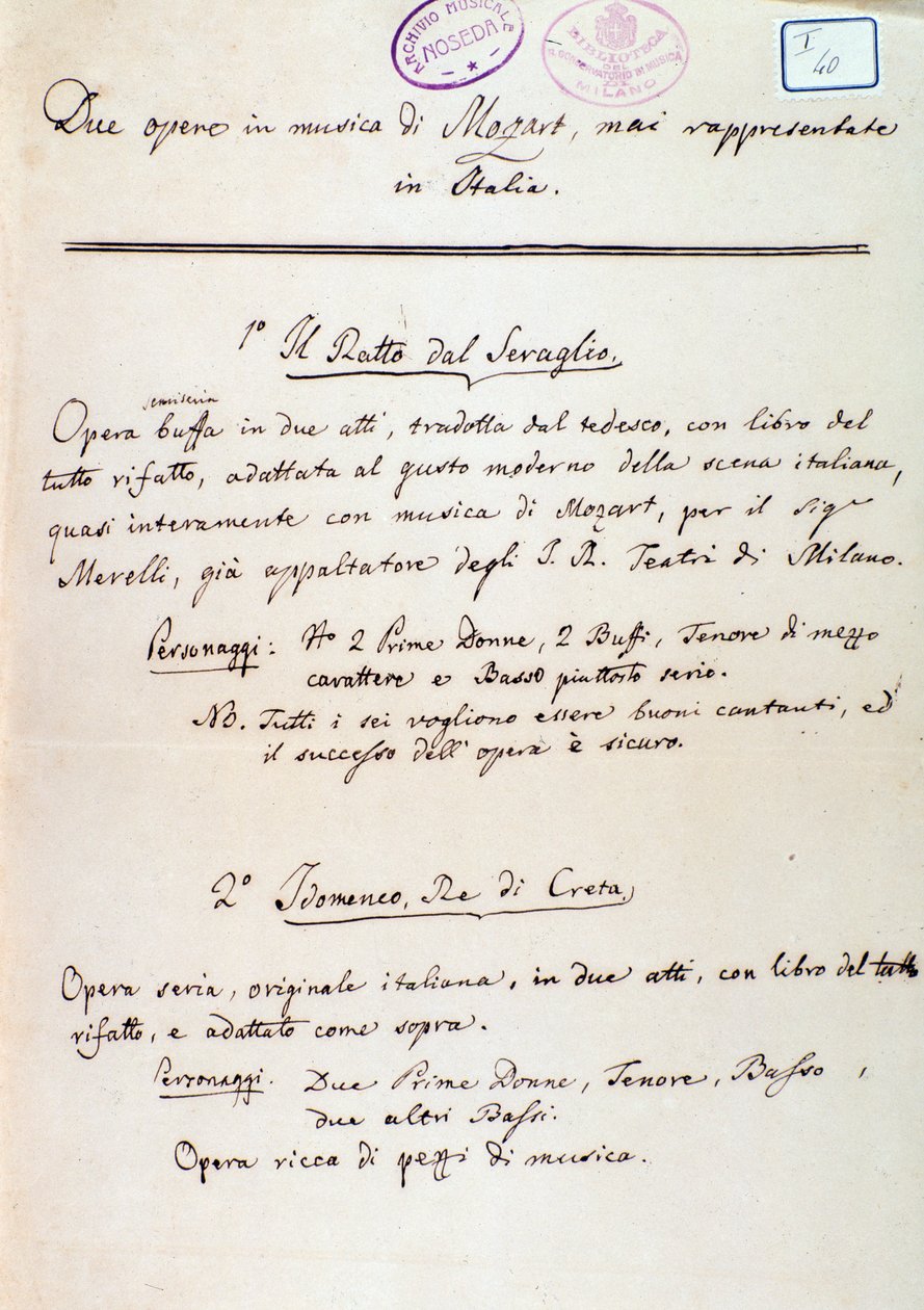 Preface to the libretto of Lichtenthal