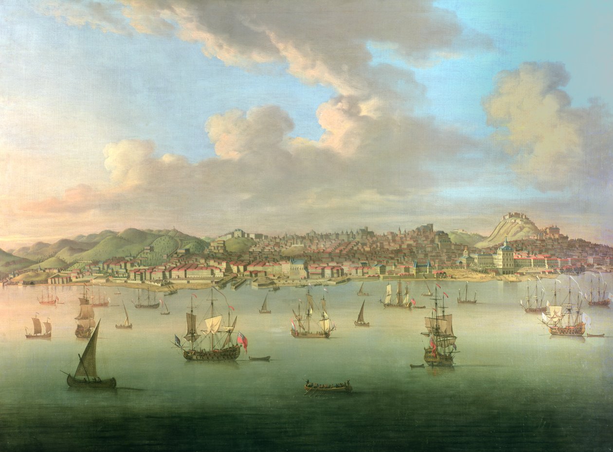 The British Fleet Sailing into Lisbon Harbour, 1735 by Peter Monamy