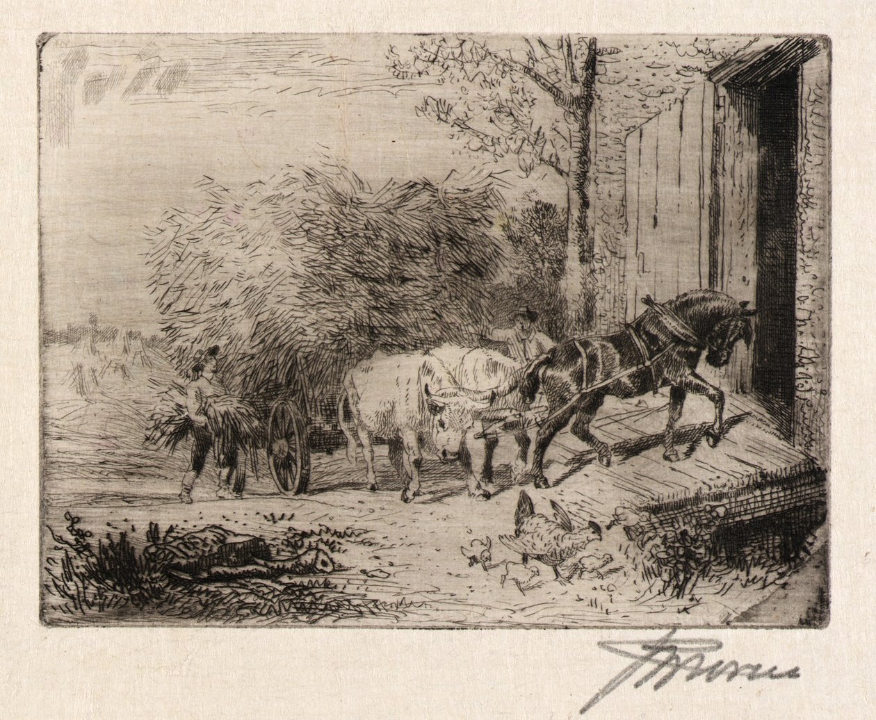 Pulling a Load of Hay by Peter Moran