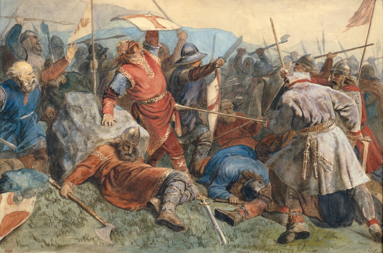 The Fall of Saint Olav in the Battle of Stiklestad by Peter Nicolai Arbo