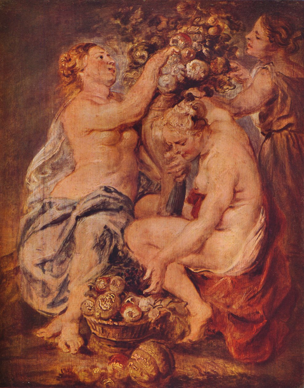Ceres and Two Nymphs with a Cornucopia by Peter Paul Rubens