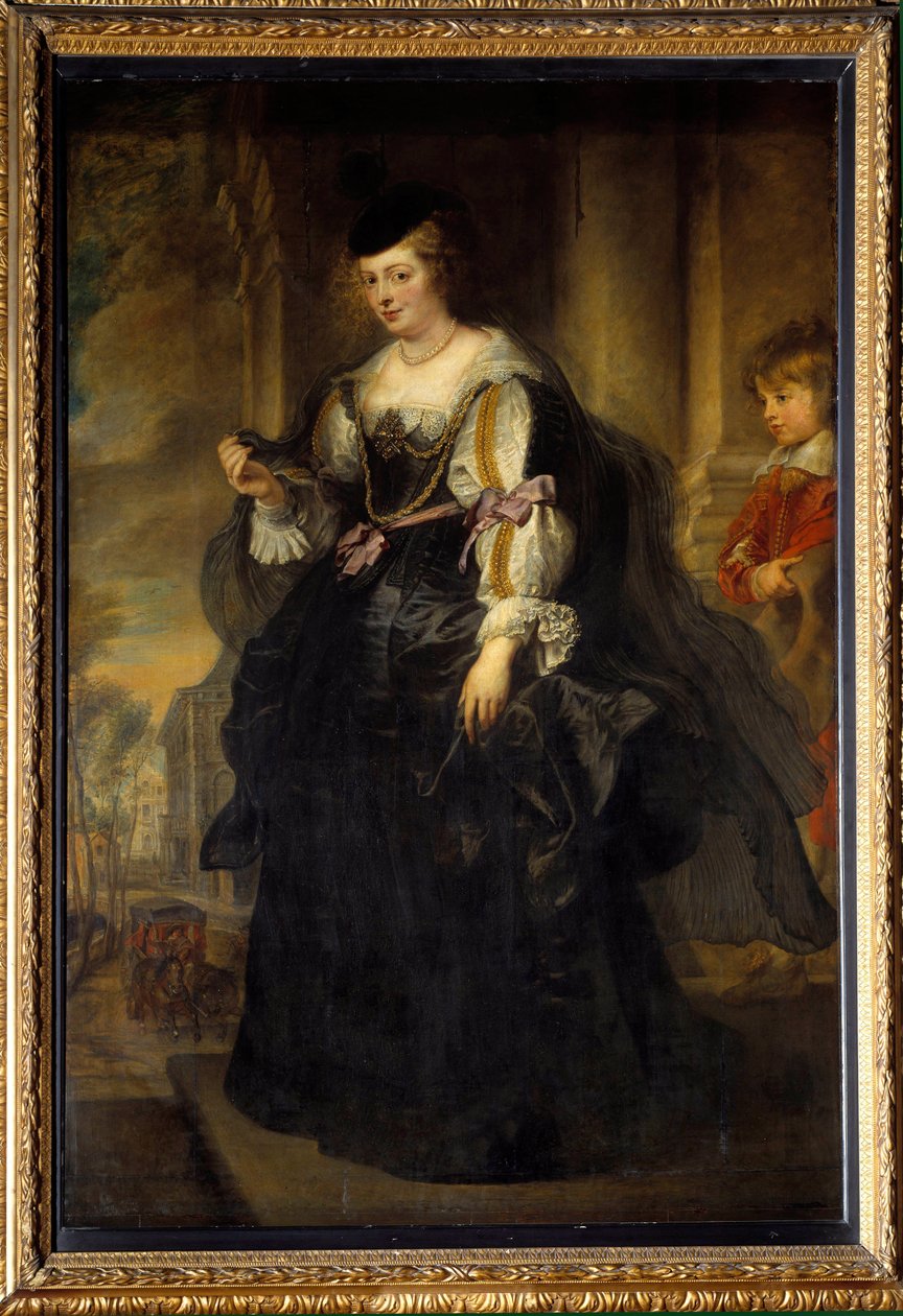 Portrait of Helene Fourment on the carriage. Helene Fourment (1614-1673), second wife of the painter. Painting by Pierre Paul (Pierre-Paul) Rubens (or Peter Paul or Petrus Paulus) (1577-1640), Flemish school by Peter Paul Rubens