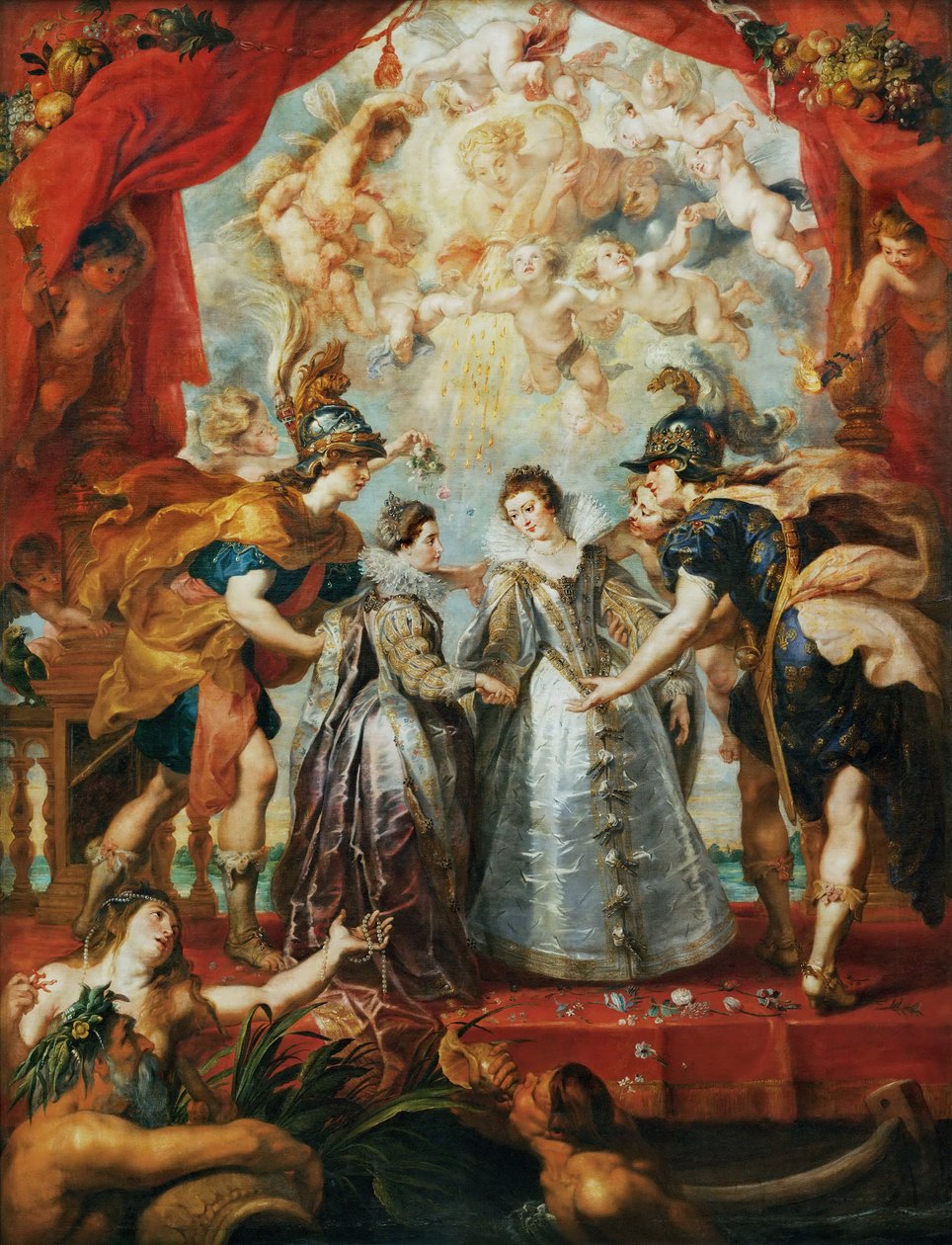 The Exchange of the Princesses at the Spanish Border. The Marie de Medici Cycle by Peter Paul Rubens