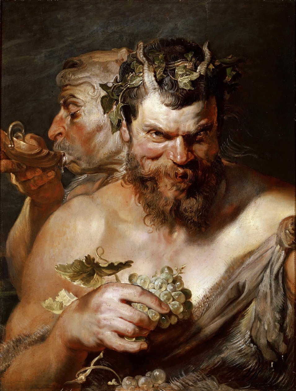 Two Satyrs , c. 1617-1618.  by Peter Paul Rubens