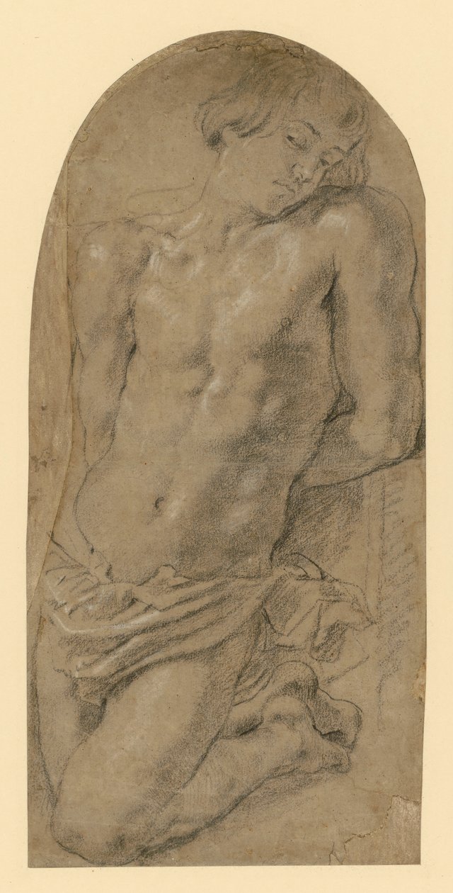 Young Man Kneeling with Hands Tied (Preliminary Study for Isaac in 