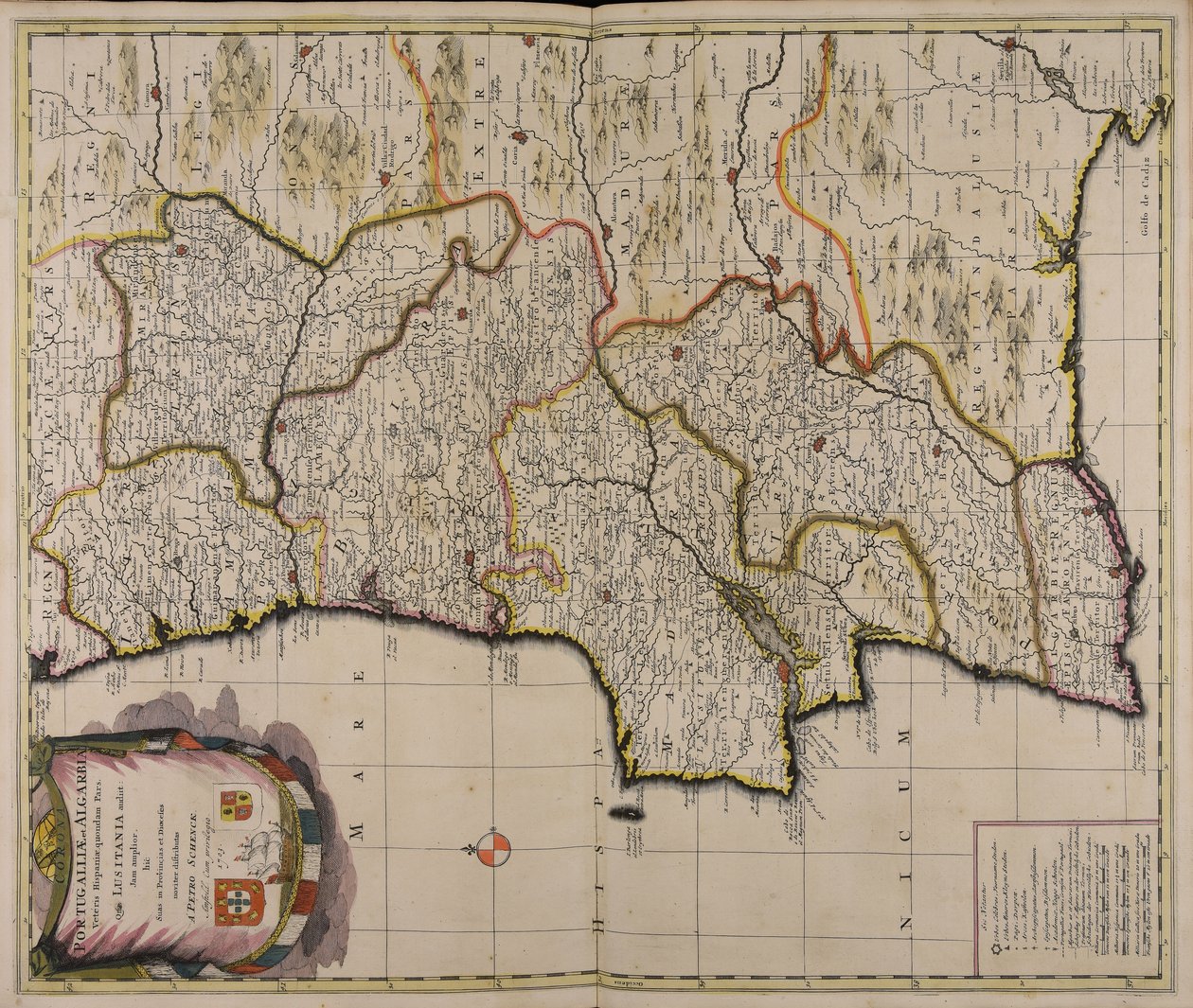 Crown of Portugal and Algarve, Formerly Part of Old Hispania, Now Divided into Provinces and Dioceses by Peter Schenk the Elder