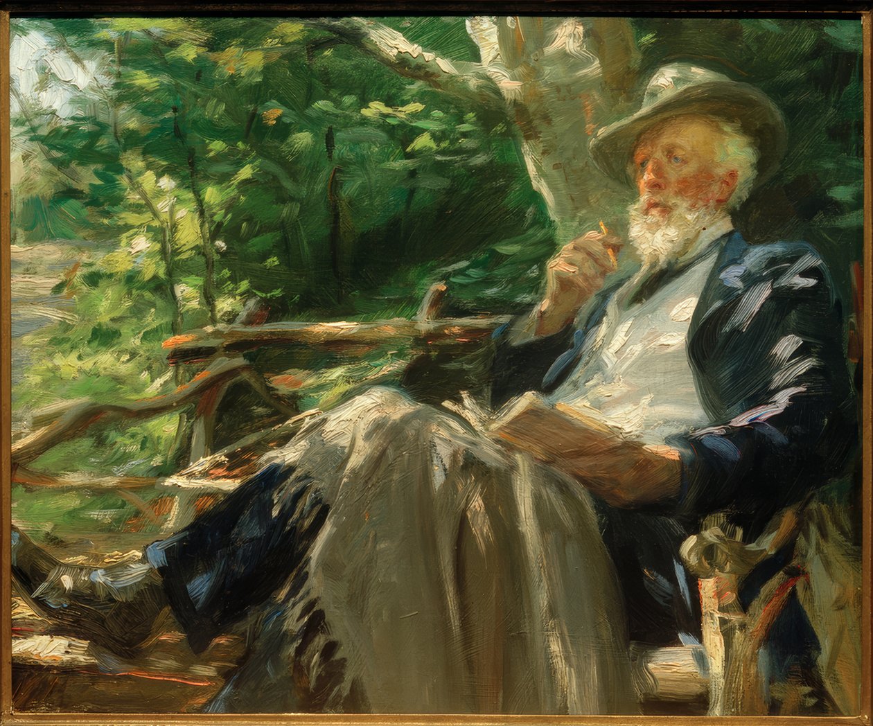 Portrait of the Poet Holger Drachmann in Skagen Forest by Peder Severin Krøyer