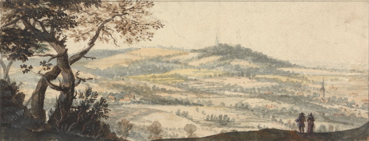 Landscape with Two Figures in the Foreground by Peter Tillemans