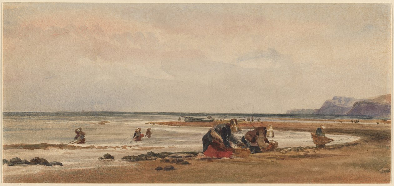 Seaweed Gatherers on the Shore at Redcar, Yorkshire by Peter de Wint