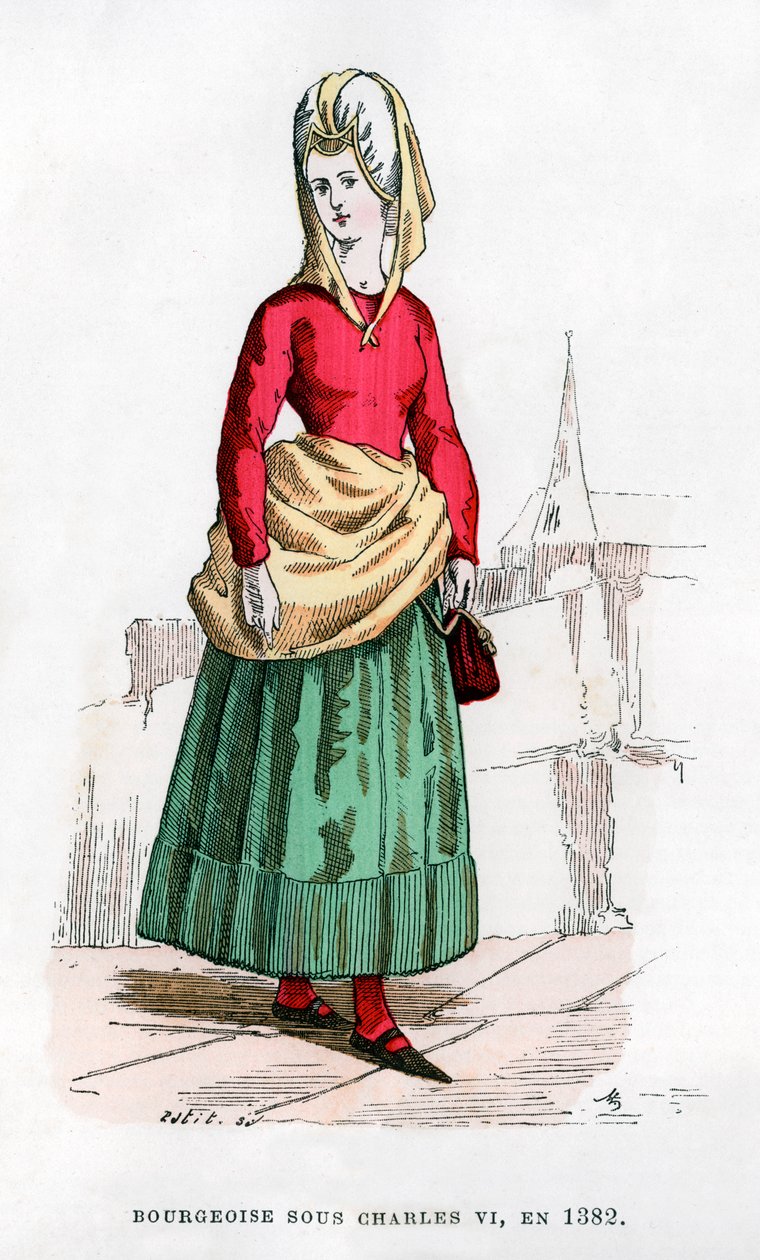 Bourgeoise in Costume of the Time of Charles VI of France by Petit