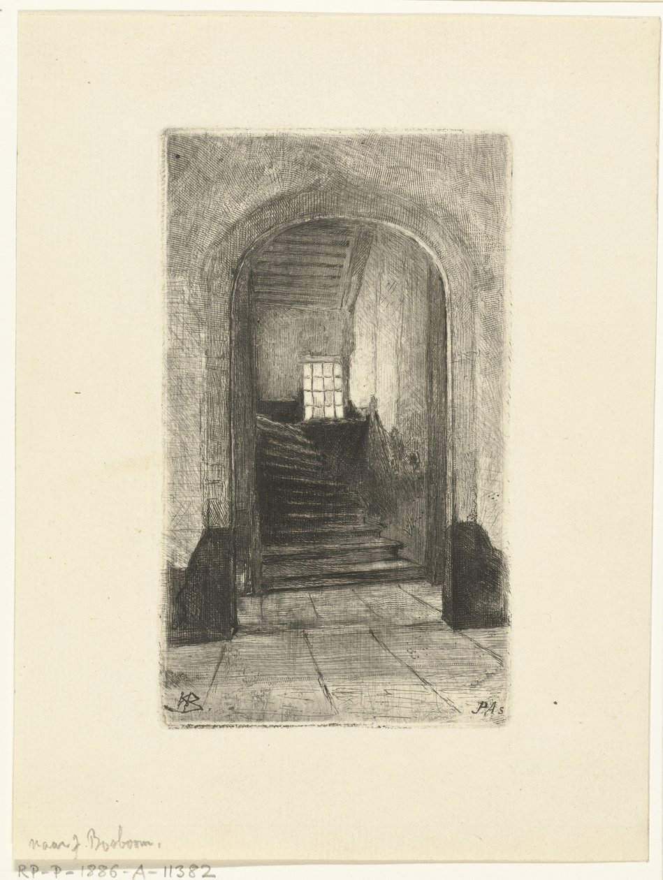View of the Stairs in the Prinsenhof in Delft by Petrus Johannes Arendzen