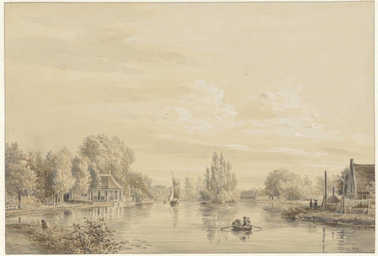 View of the Vecht Towards the Slotzigt Estate by Petrus Josephus Lutgers