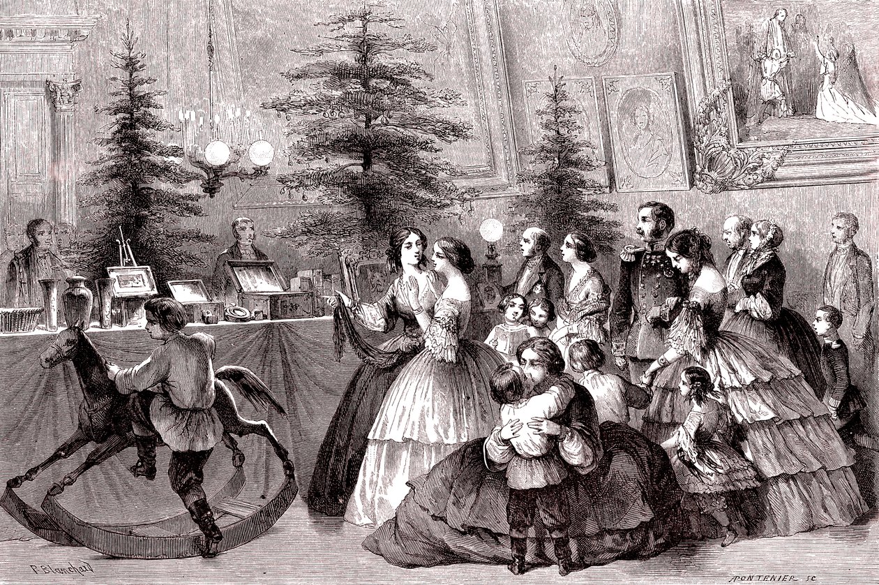 Christmas at Saint Petersburg, Russia, 1861 (engraving) by Pharamond Blanchard