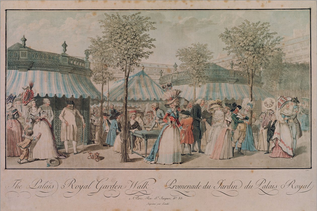 The Palais Royal Garden Walk, 1787 by Philibert Louis Debucourt
