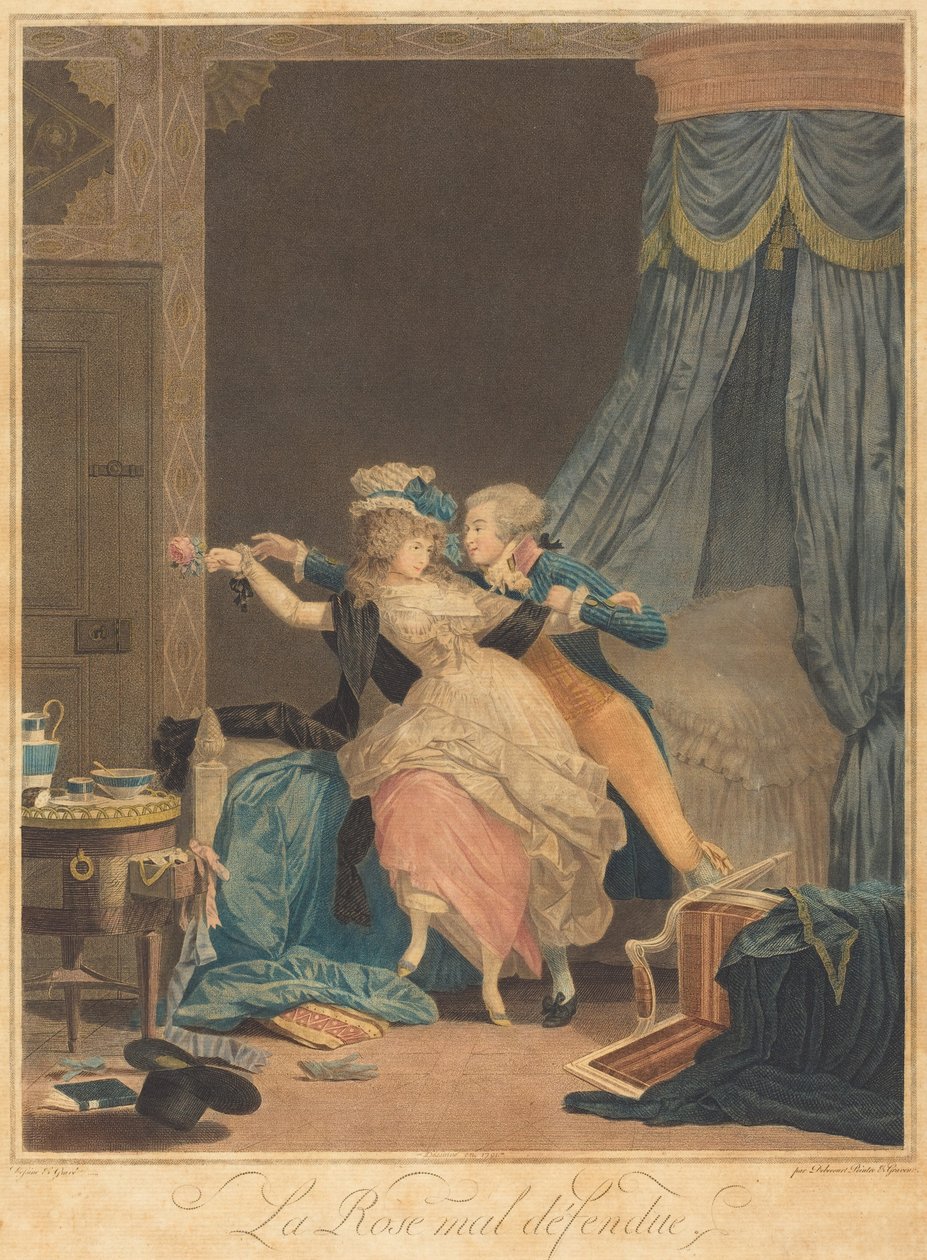 The Poorly Defended Rose by Philibert-Louis Debucourt