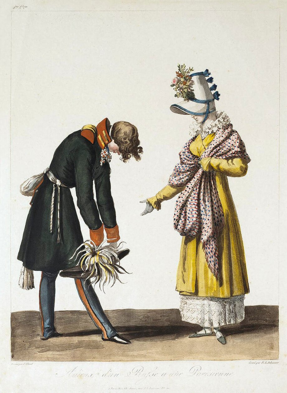 Parting of a Russian Officer with a Parisian Woman by Philibert Louis Debucourt