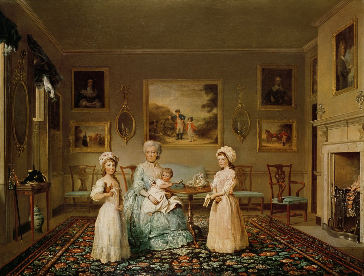 Mrs Congreve and her children in their London drawing room, 1782