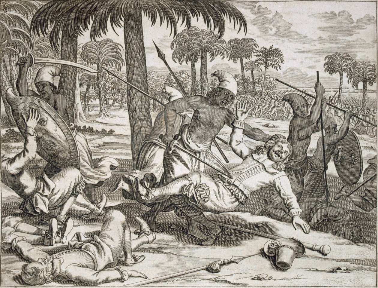 The Murder of Mr. Koster by the Cingalese, Ceylon Sri Lanka, 1672 by Philip Baldaeus